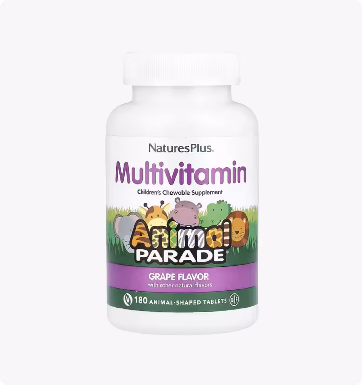 Nature's Plus, Animal Parade, Мультивитамины с микроэлементами со вкусом винограда, 180 таблеток