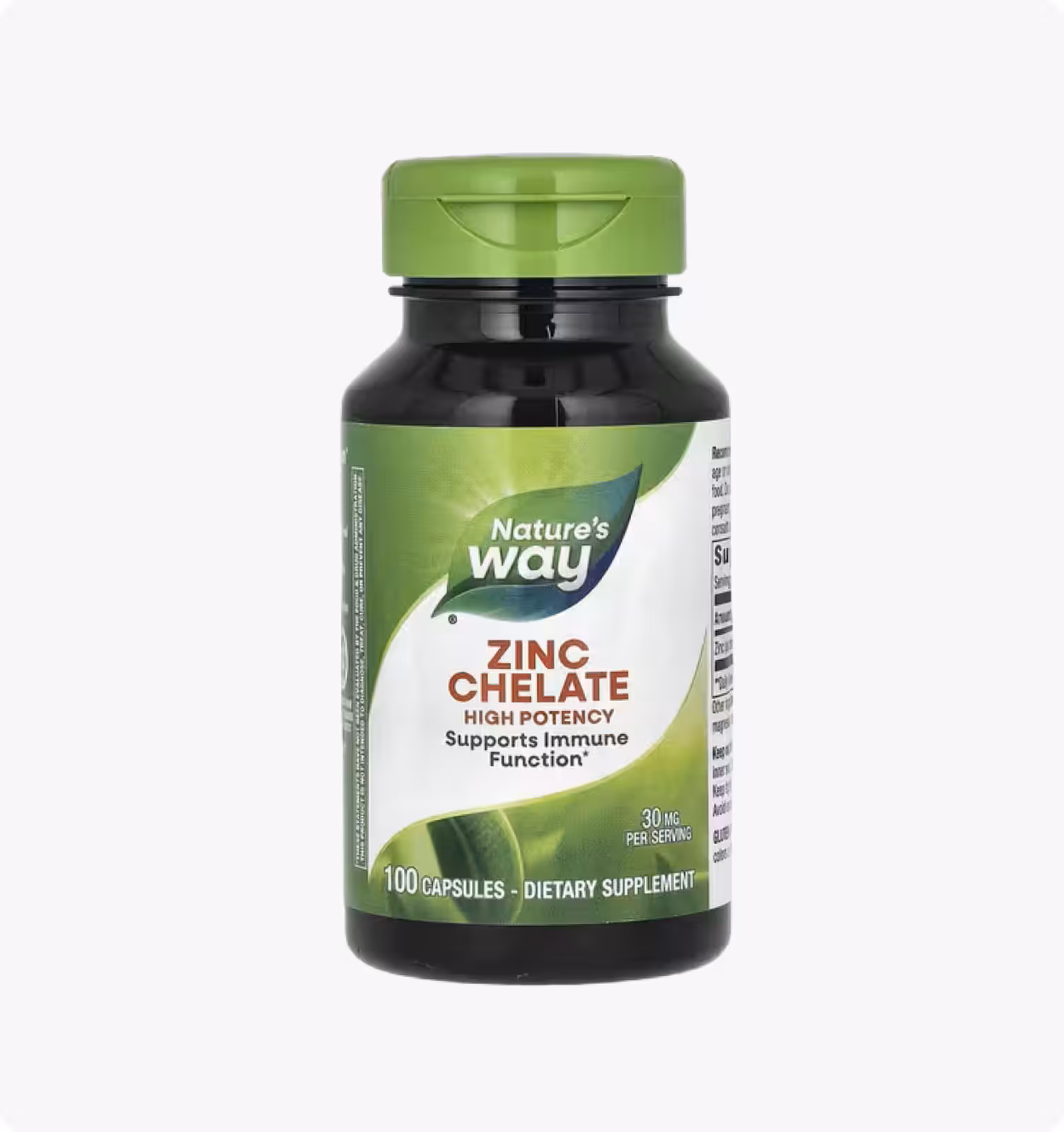 Nature's Way, Хелат цинка, 30 мг, 100 капсул