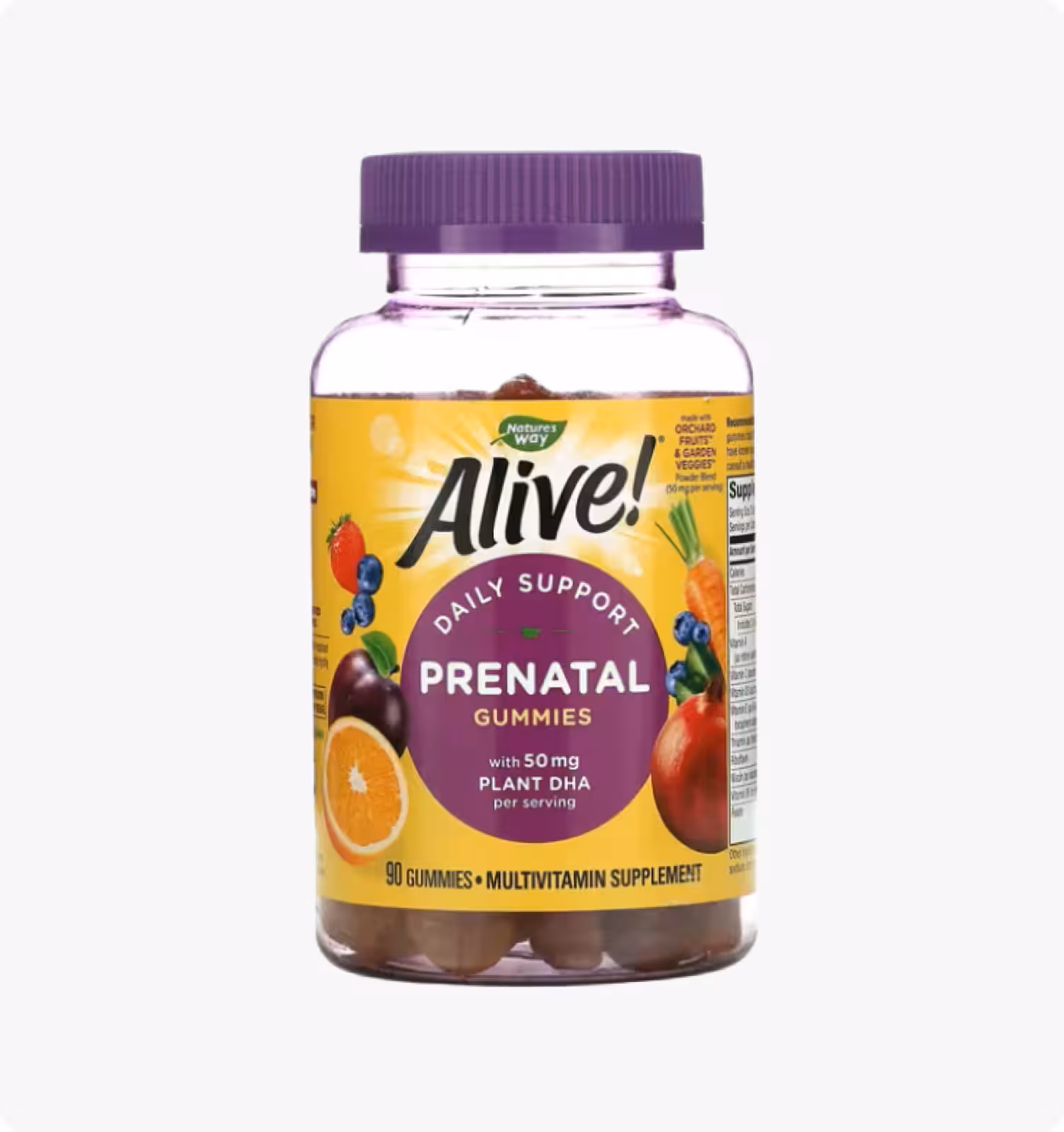 Nature's Way, Alive! ® мультивитамины для беременных, апельсин и малиновый лимонад, 90жев таблеток