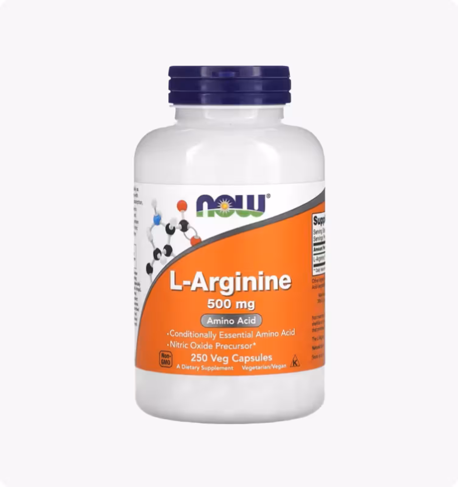 NOW Foods, L-аргинин, 500 мг, 250 растительных капсул