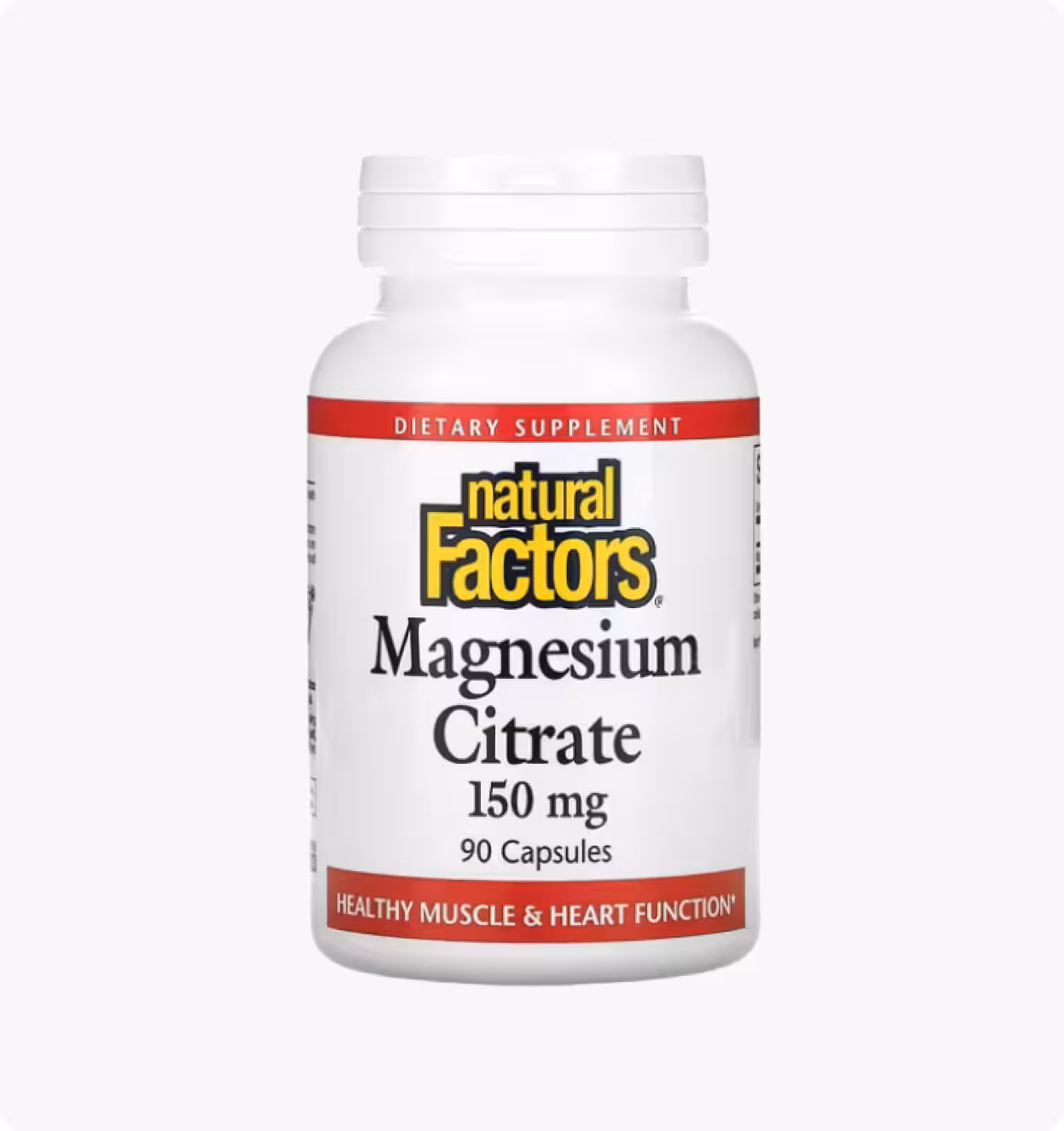 Natural Factors, Цитрат магния, 150 мг, 90 капсул