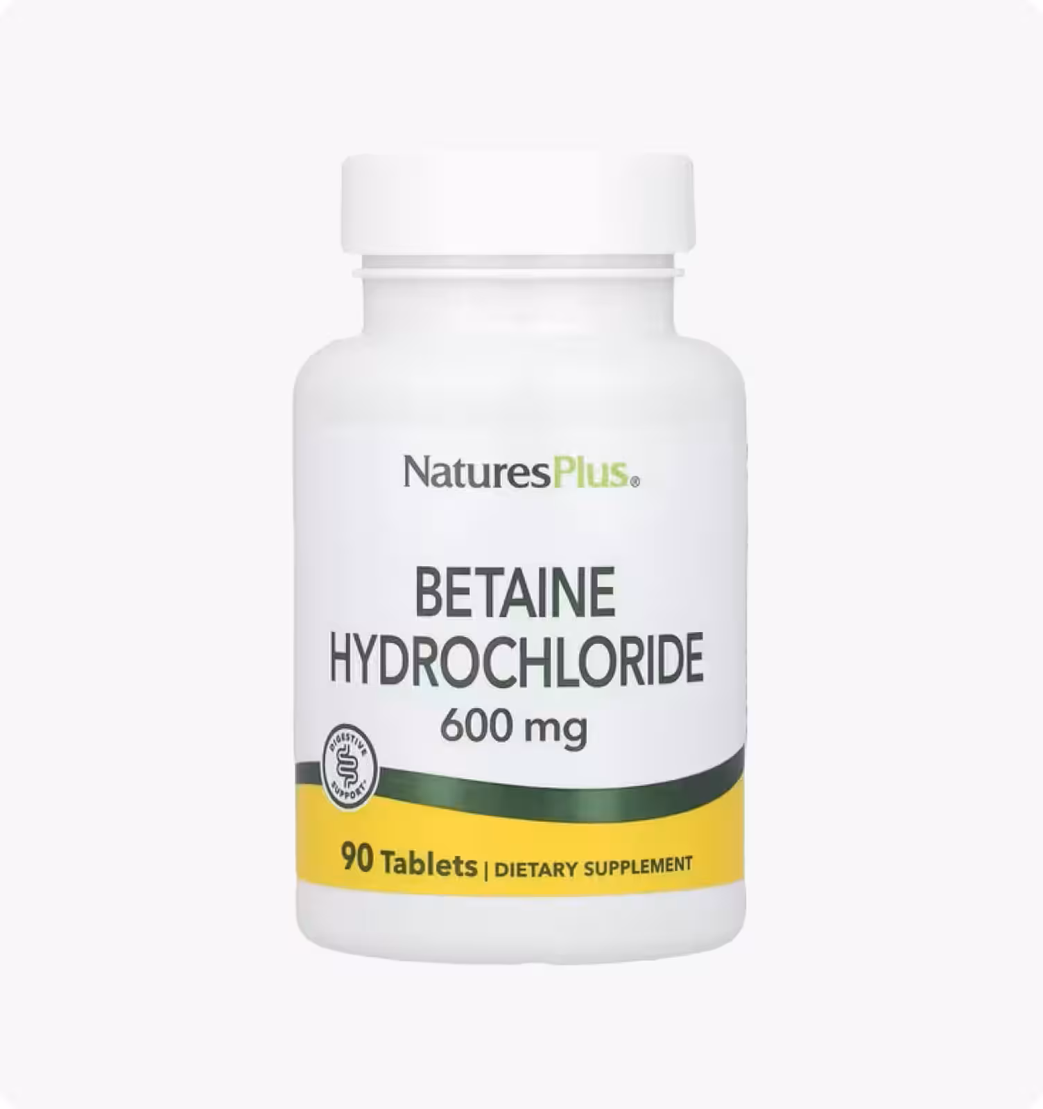 Nature's Plus, Бетаин гидрохлорид (Betaine Hydrochloride), 600 мг, 90 таблеток