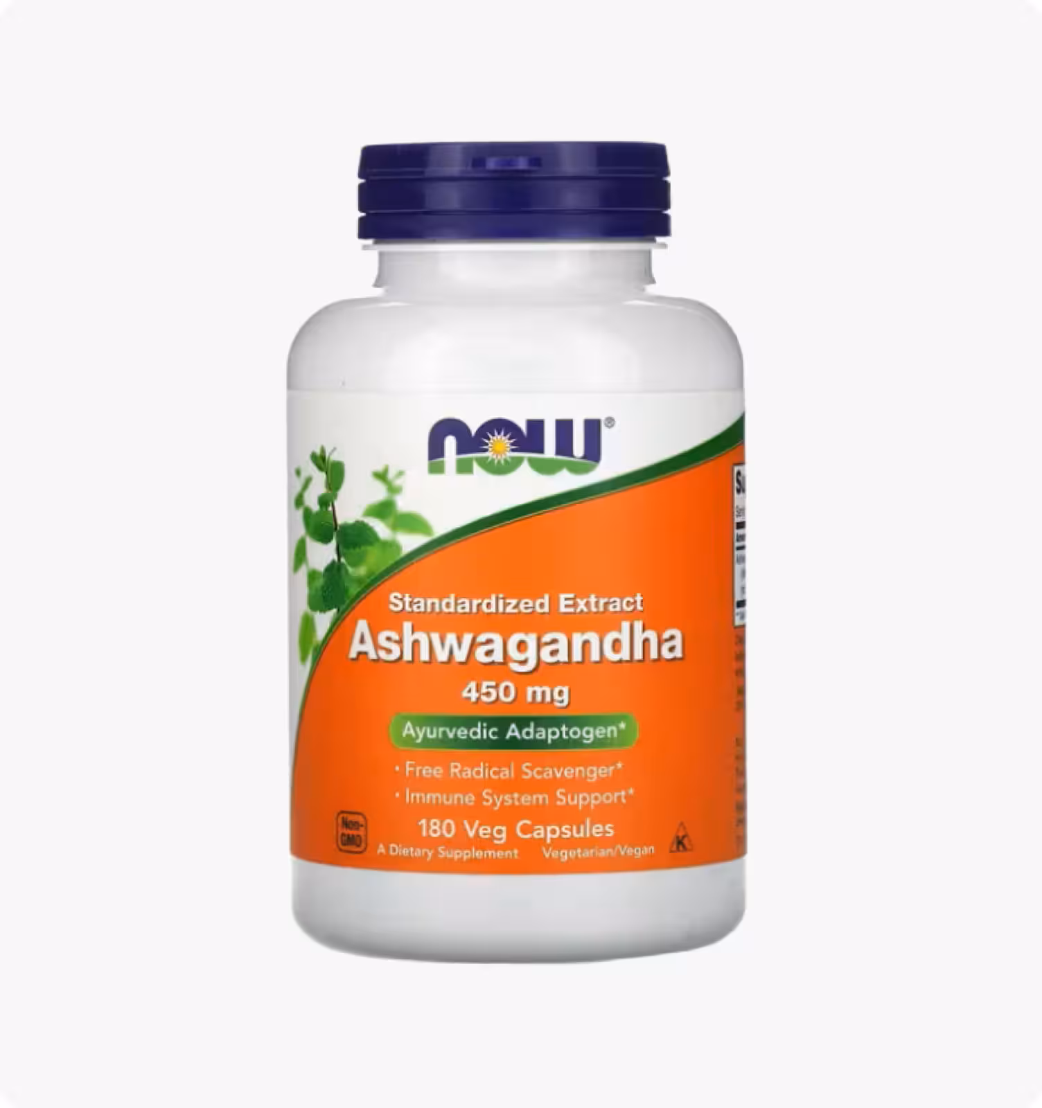 Now Foods, Ашваганда, 450 мг, 180 вегетарианских капсул