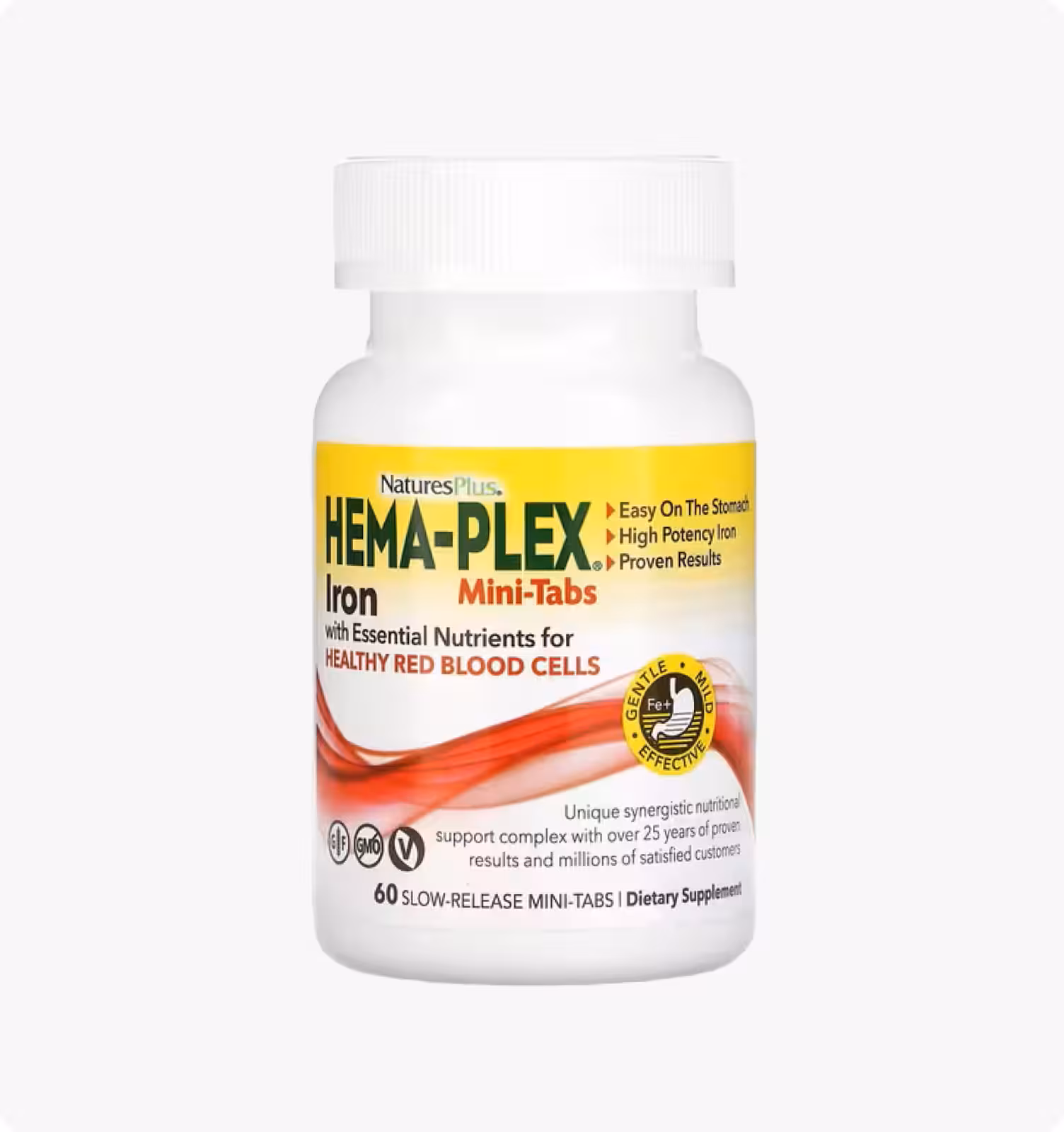 Nature's Plus, Hema-Plex, Железо для здоровых эритроцитов, 60 мини-таблеток