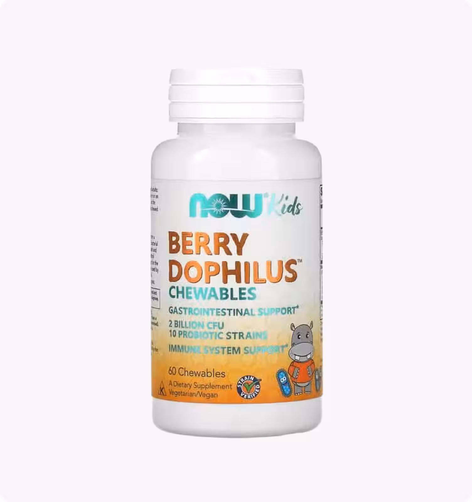 NOW Foods, Berry Dophilus, детский, 2 миллиарда, 60 жевательных таблеток