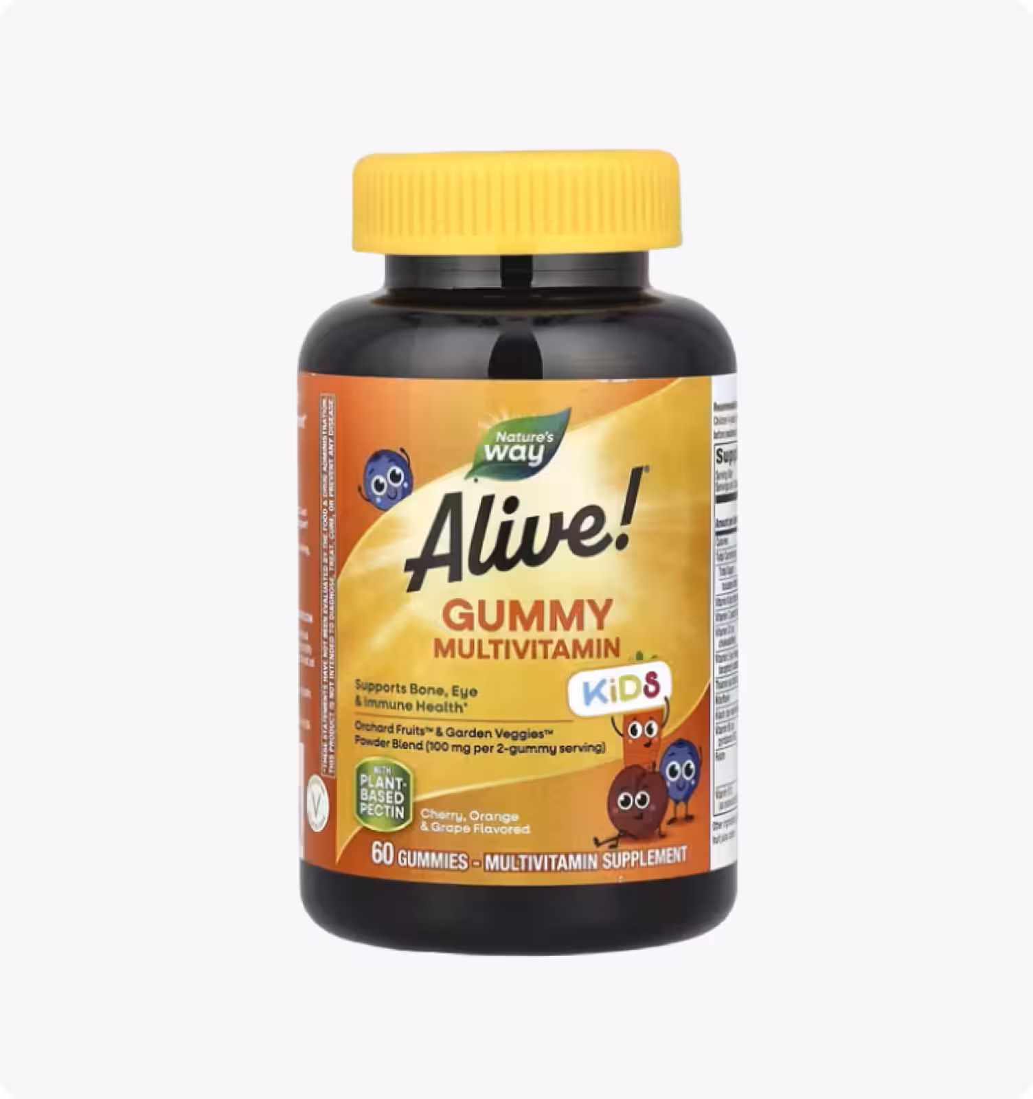 Nature's Way, Alive! комплекс мультивитаминов для детей, вишня, апельсин и виноград, 60 жевательных