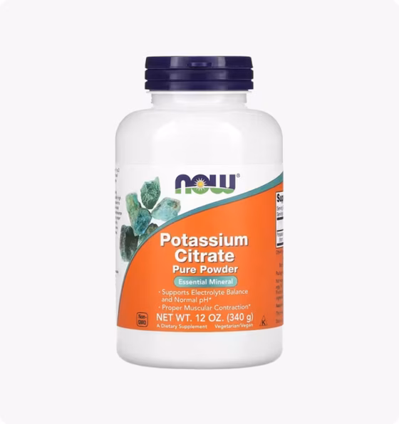 Now Foods, цитрат калия, чистый порошок, 340 г (12 унций)