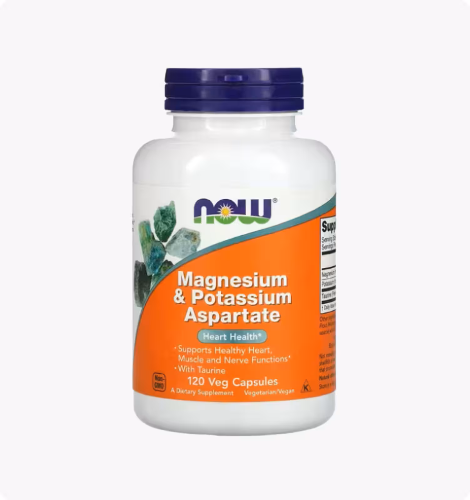 NOW Foods, Аспартат магния и калия, 120 растительных капсул