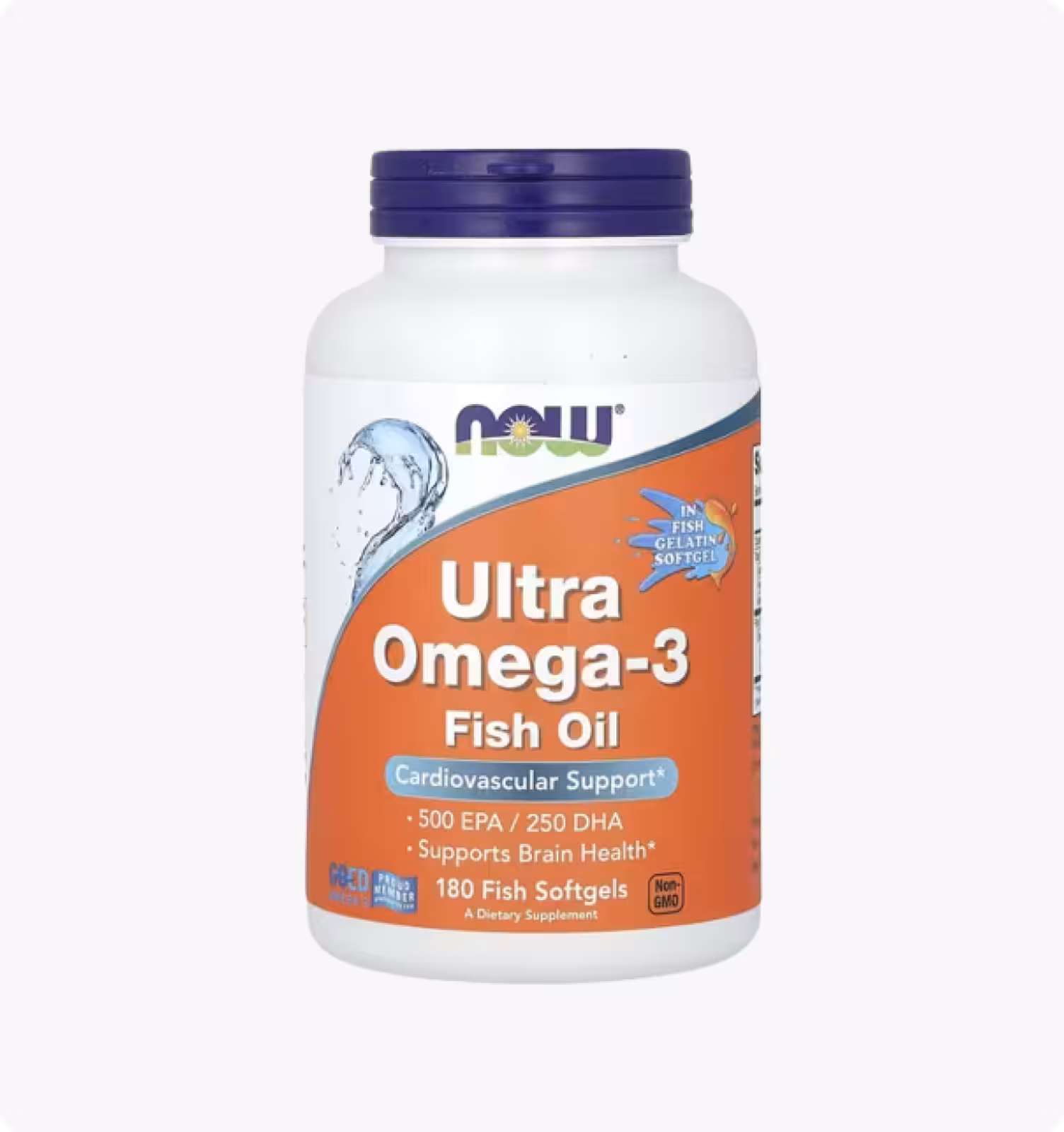 Now Foods, ультра омега-3, 500 ЭПК / 250 ДГК, 180 рыбных капсул