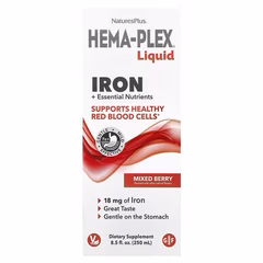 Nature's Plus, Hema-Plex, Жидкое железо, Ягодное ассорти, 250 мл