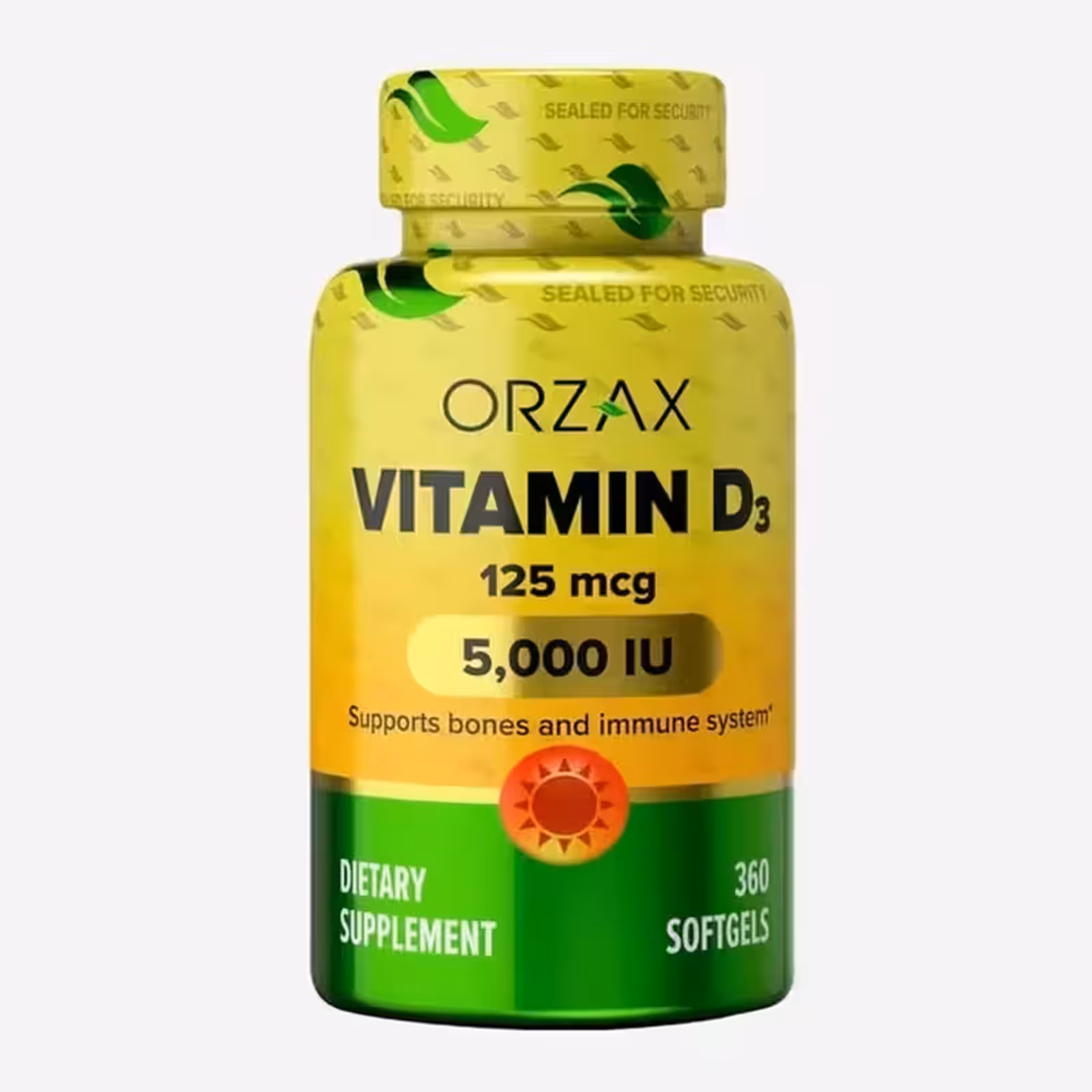 СЦ 20% Orzax,Витамин D3, 5000 МЕ, 360 капсул