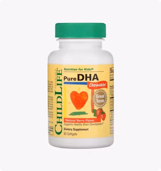 СЦ 20% ChildLife Essentials, Чистая ДГК, Вкус натуральных ягод, 90 таблеток