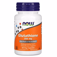 NOW Foods, глутатион, 250 мг, 60 вегетарианских капсул